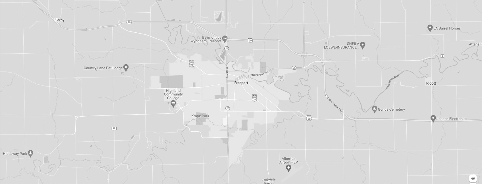 Map of Freeport, Illinois service area